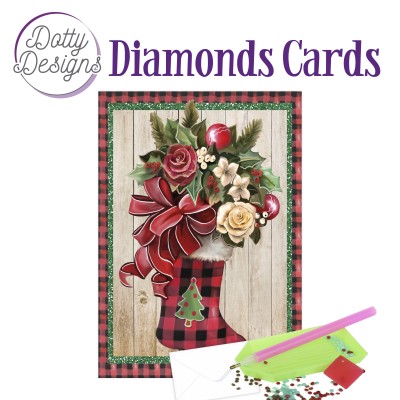 D0tty Design® - Set van 4 diamond painting kerstkaarten 10x15cm (set 20)